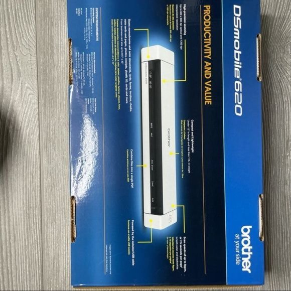 Brother Mobile Color Page Scanner, DS-620, Fast Scanning Speeds, Compact - Picture 3 of 6